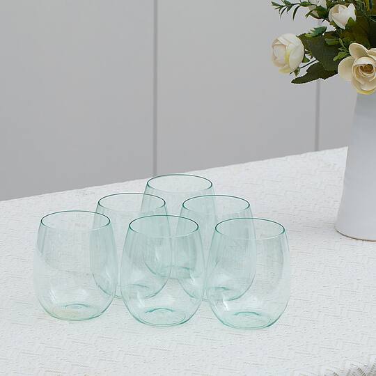 11.5oz. Mint Plastic Wine Glasses by Celebrate It™, 8ct.